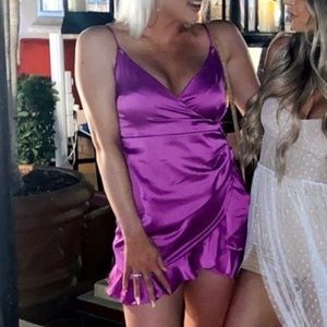 Satin Ruffled Cami Dress